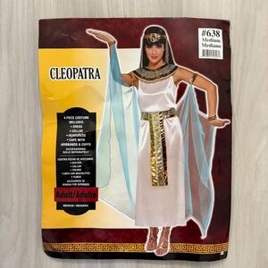 Cleopatra Women Costume Gold Trim Halloween Cosplay Outfit Adult Size M